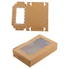 30 Pack Kraft Bakery Box with Clear Window Cookie Box Pastry Box for Gift Giving