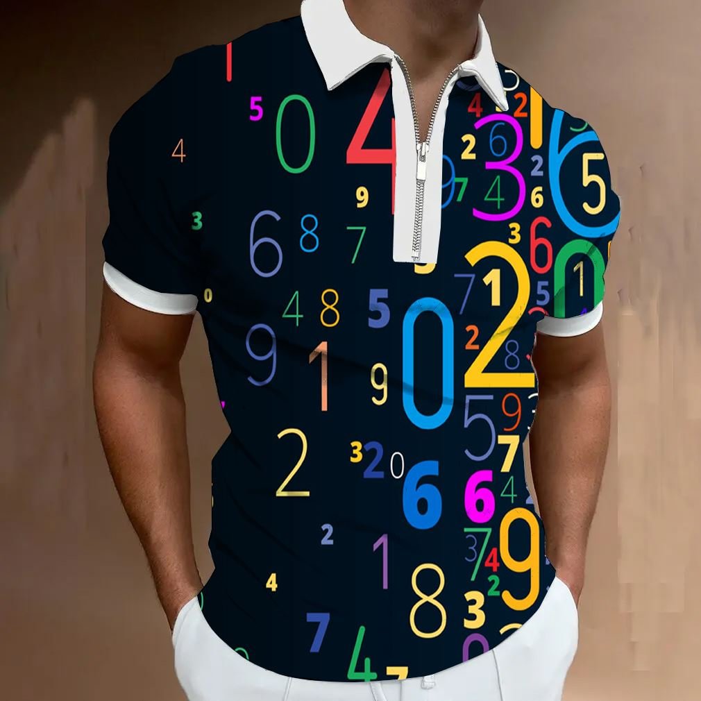 Mens Data Casual Printed Polo Shirt-Compassnice®