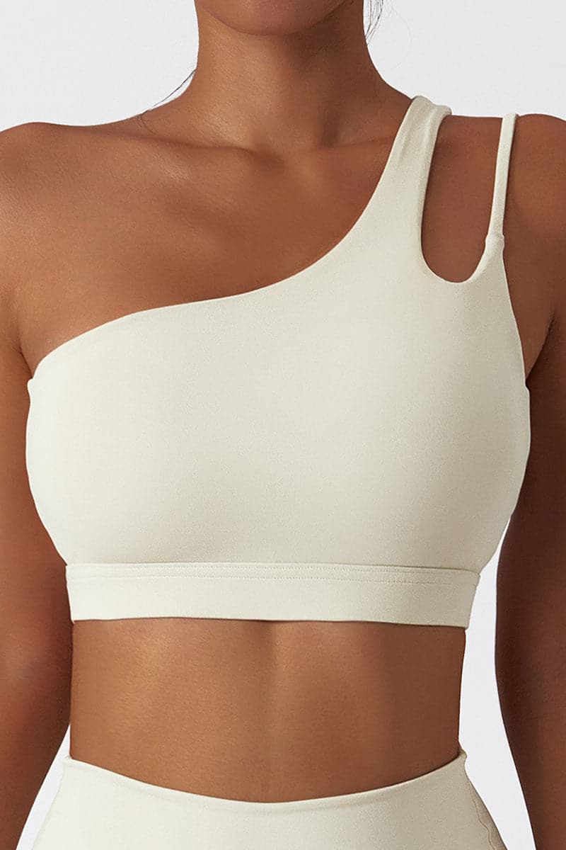 Asymmetric Strap Cutout Bra