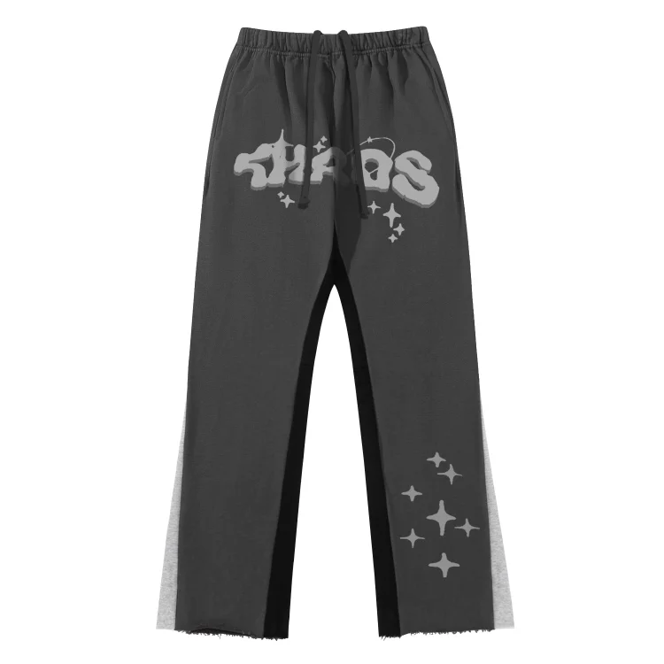 Hip Hop Letter Print Sweatpants Street Loose Wide Leg Trousers at Hiphopee