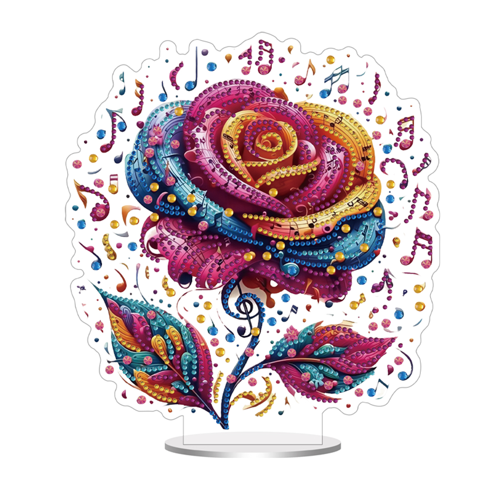 Acrylic Special Shape Flower Diamond Painting Desktop Ornaments for Home