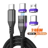 240W dual-head Type-c super fast charging magnetic cable suitable for Apple Android laptop charging cable