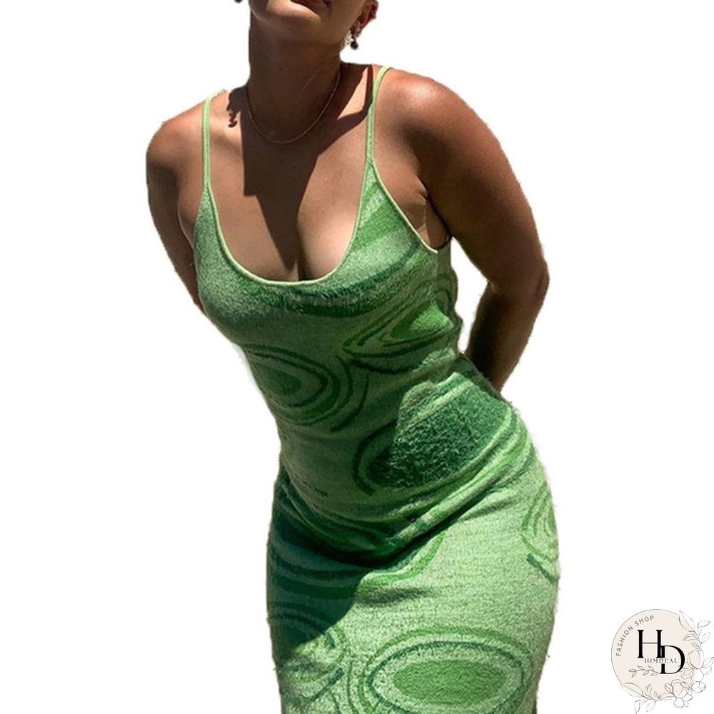 Dress Women Summer Sleeveless Strap Dress Female Print Sundress