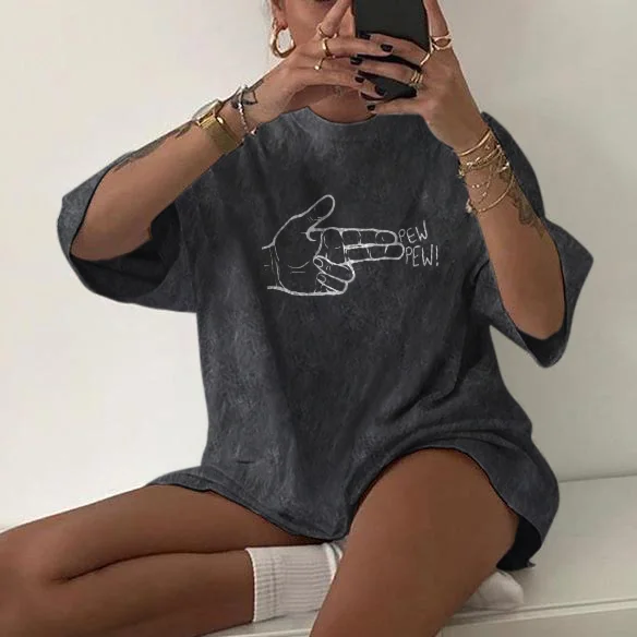 Retro letter palm  printed T-shirt designer - Krazyskull