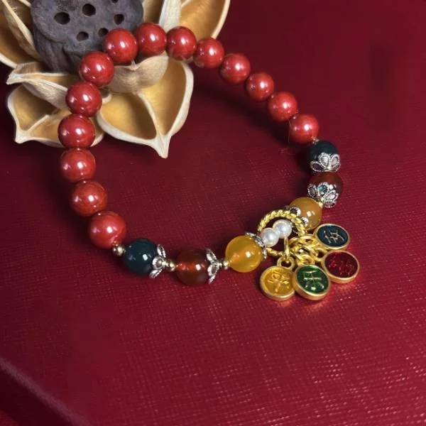 Natural Cinnabar Evil Protection Bracelet