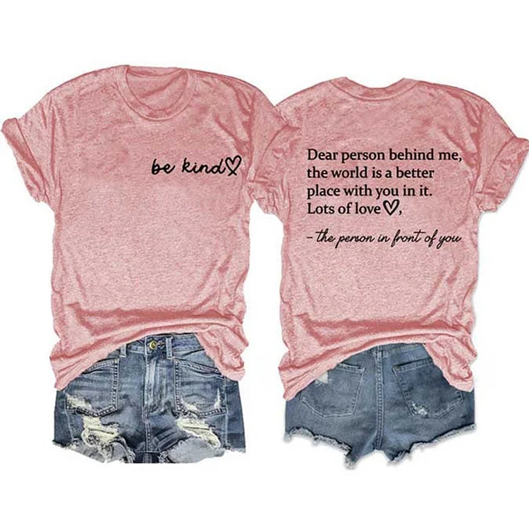 Comstylish Women's The World Is A Better Place With You In It Print Round Neck T-Shirt