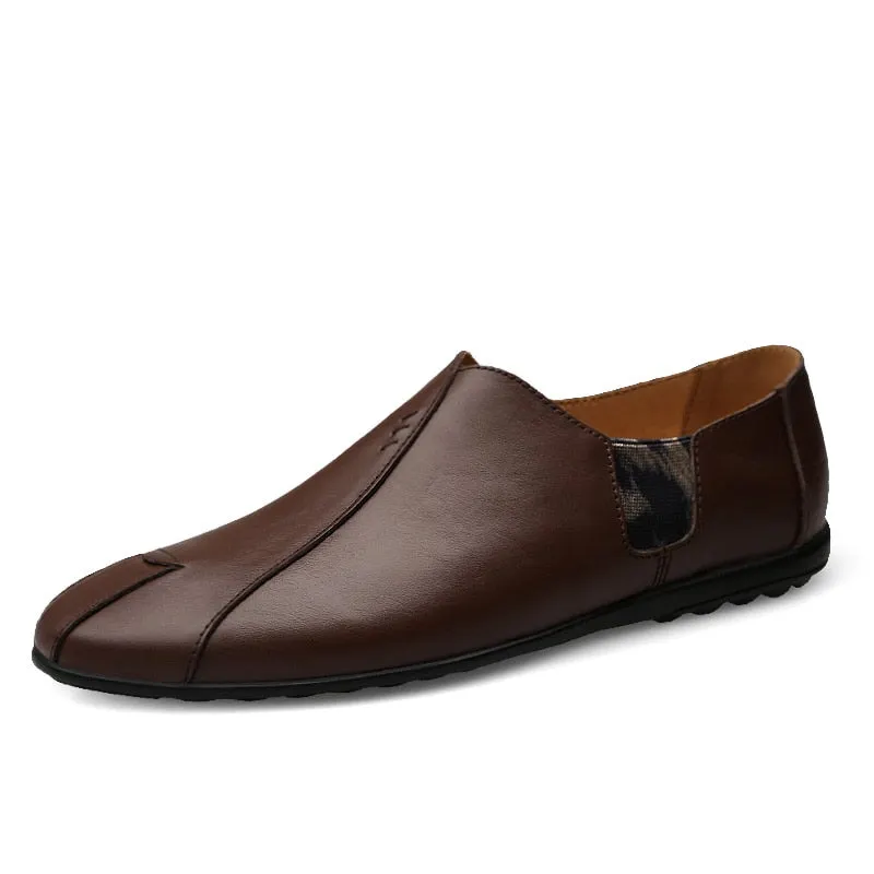 Genuine Leather Men Casual Shoes Luxury Brand 2021 Mens Loafers Moccasins Breathable Slip on Lazy Driving Shoes Plus Size 38-47