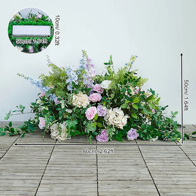 A8679 Pink Purple Rose Greenery Floral Arrangement Wedding Horn Arch Decor