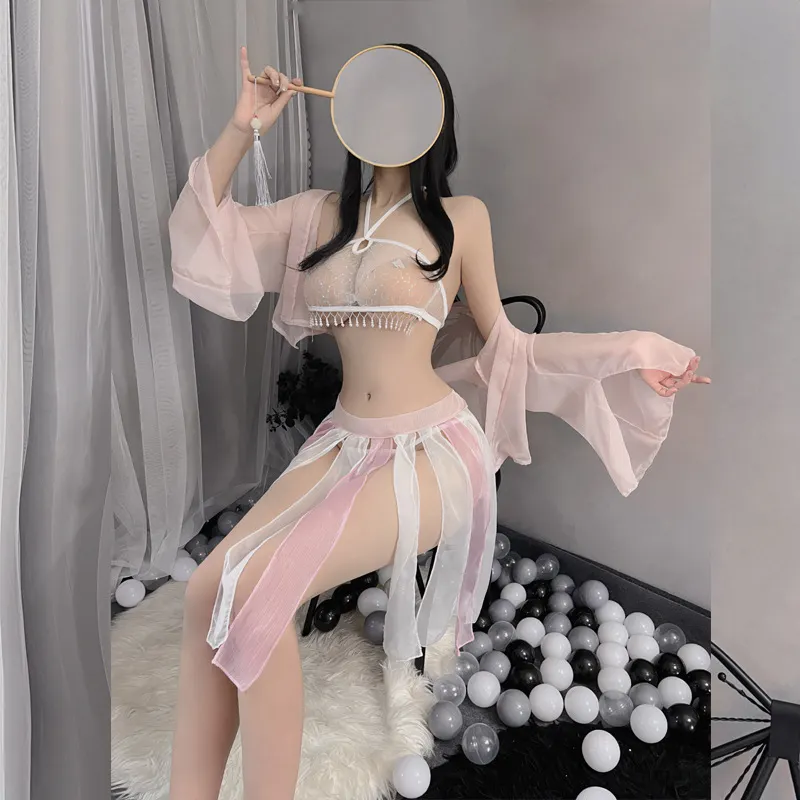 Churchf New Lingerie Costume Antique Suit Cheongsam Uniform Large Size Seduction Small Breast Midnight Charm Pure Pyjamas