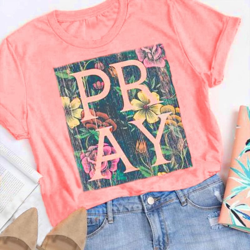   Casual Fashion Letters Print Graphic Women's T-shirt - Neojana