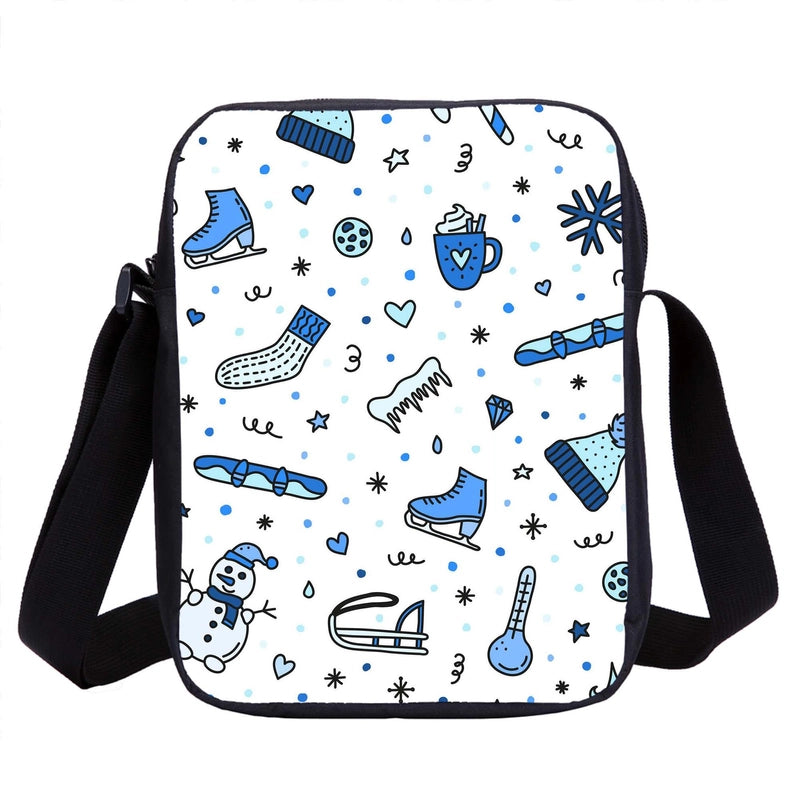 Halloween Unisex Polyester Printing Pumpkin Panda Vintage Style Square Zipper Crossbody Bag