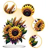 (US Local)Flower Double Sided Effect Table Top Diamond Painting Desktop Ornaments Kit (Sunflower A)