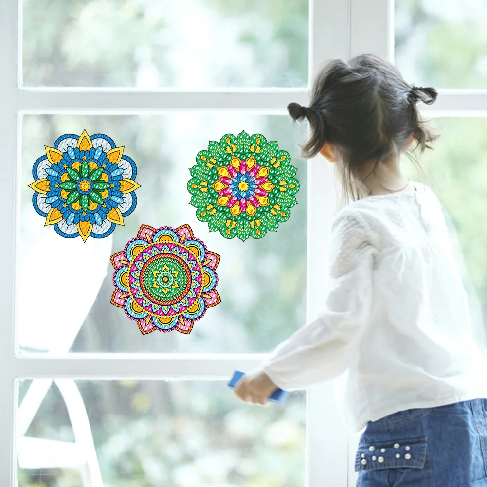 6pcs DIY Mandala Gem Art DIY Craft Kits Diamond Painting Stickers for Boy Girl Gift