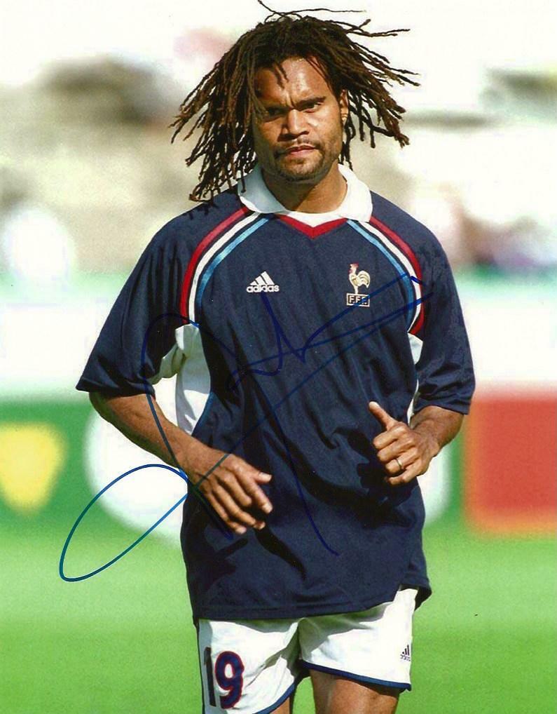 Christian Karembeu SOCCER autograph, In-Person signed Photo Poster painting