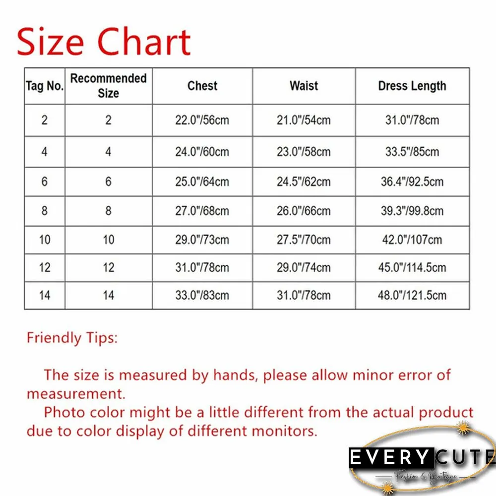 Girls Sleeveless Organza Dress Birthday Wedding Party Princess Prom Dresses