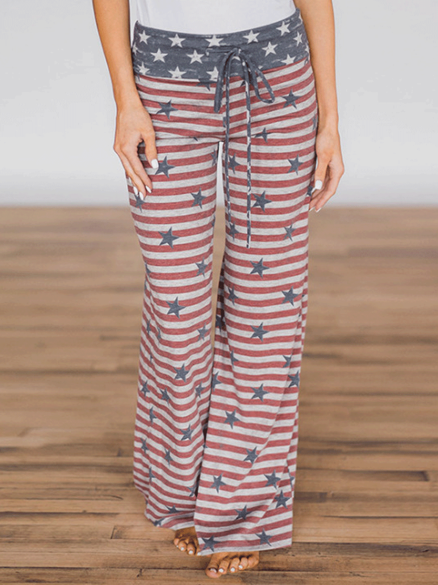 American Independence Day Flag Printed Loose Casual Pants
