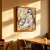 5D DIY Diamond Art Painting Kit Partial Drill Japanese(Tea Kimono Lady)