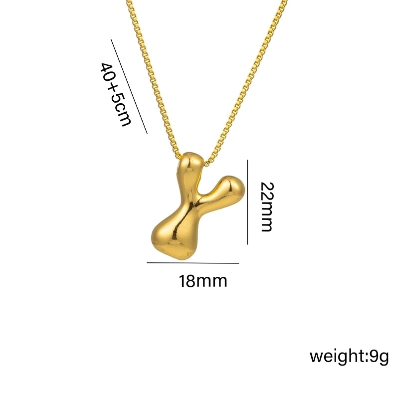 Hip-Hop Minimalist Letter Titanium Steel 18K Gold Plated Plating Pendant Necklace