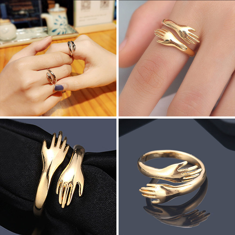 

Korean Love Hug Gold Ring Men Adjustable Open Ring Jewelry, 501 Original