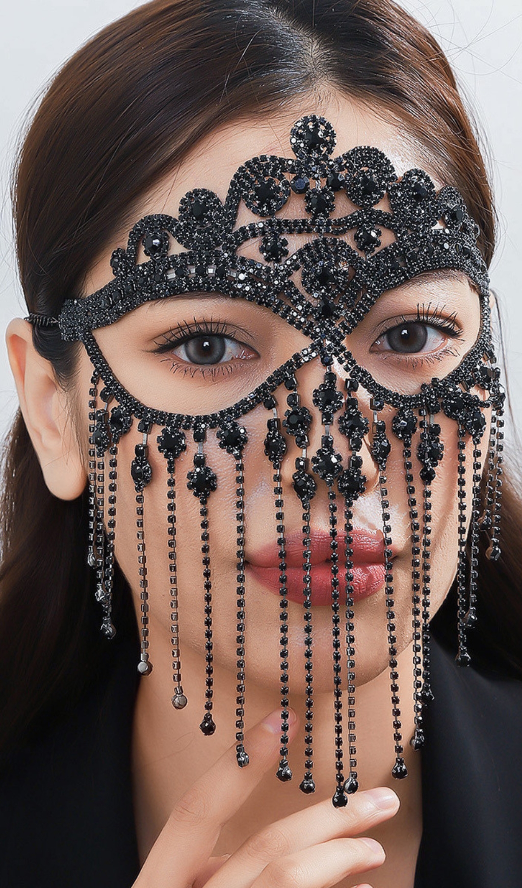 Delfina Rhinestone Tassel Mask Miss Lee Label