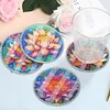 (US Local)[Upgrade]4Pcs Acrylic Special Shape Lotus DIY Waterproof Diamond Painting Coaster