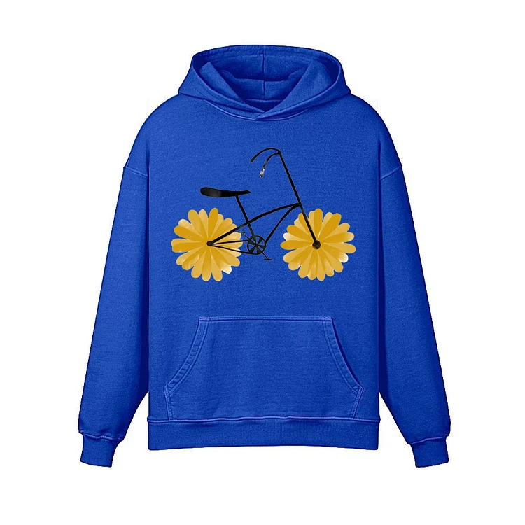 Flowered Power Bicycle Yellow Daisy  Hoodie