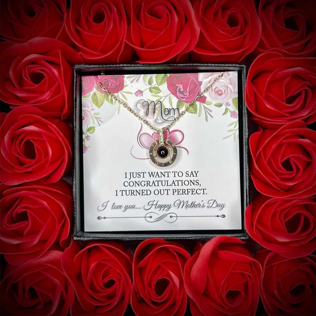 16 MINI ROSES JEWELRY BOX WITH LOVE NECKLACE SET