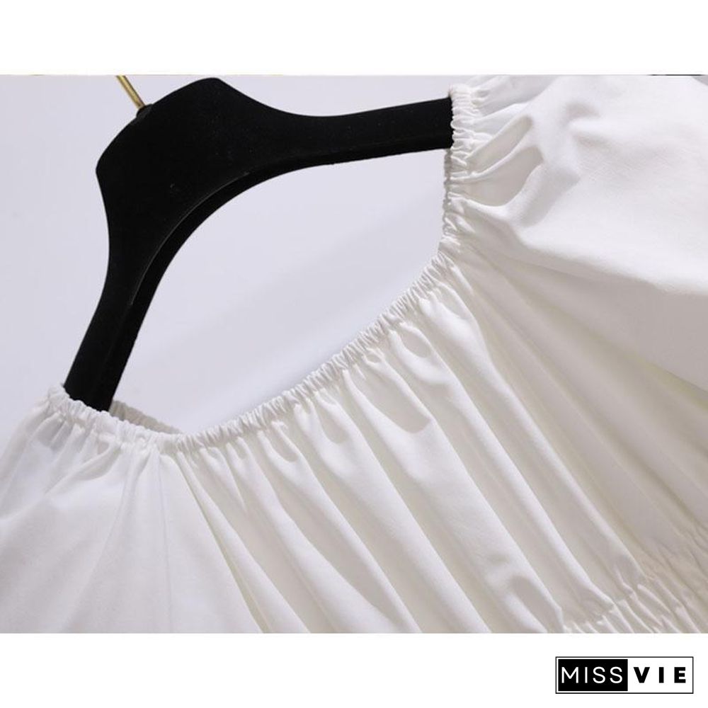 Classic Solid Color Irregular Dress P10852