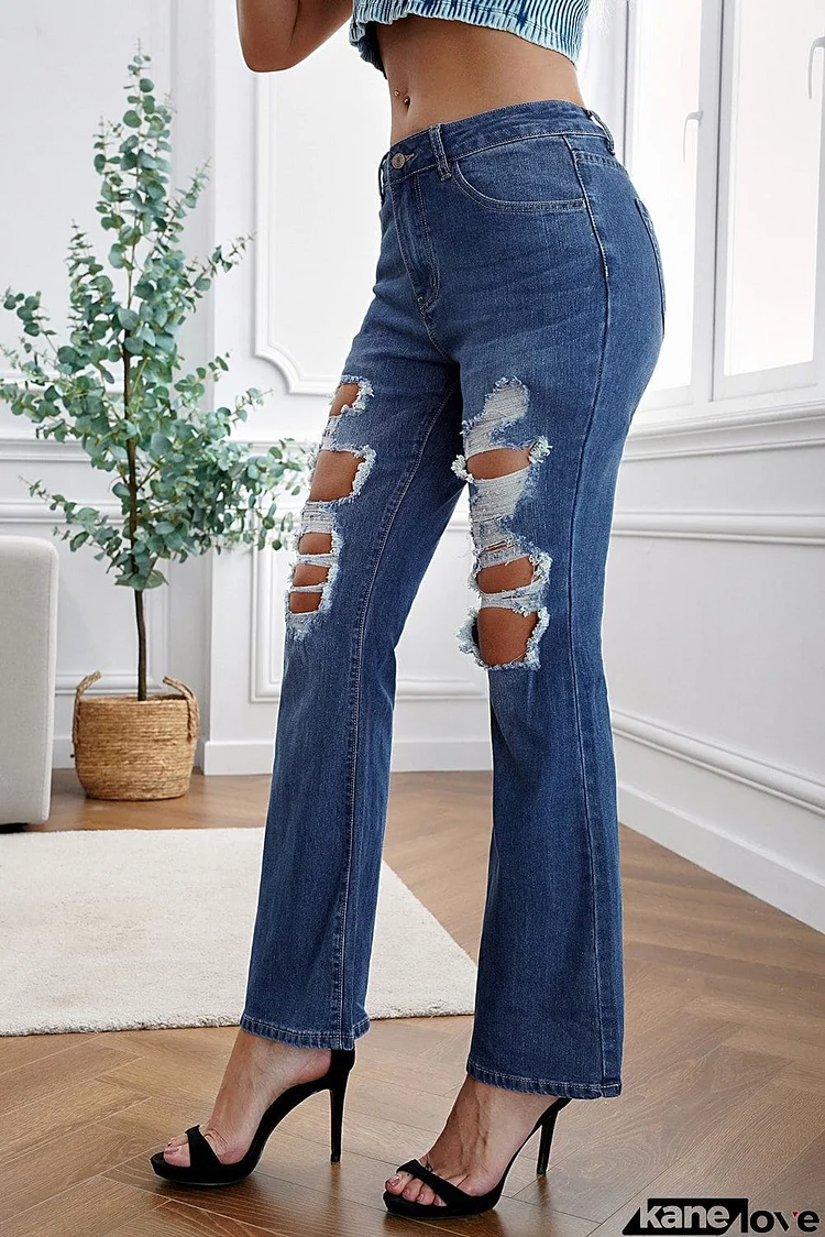 Distressed Bell Jeans