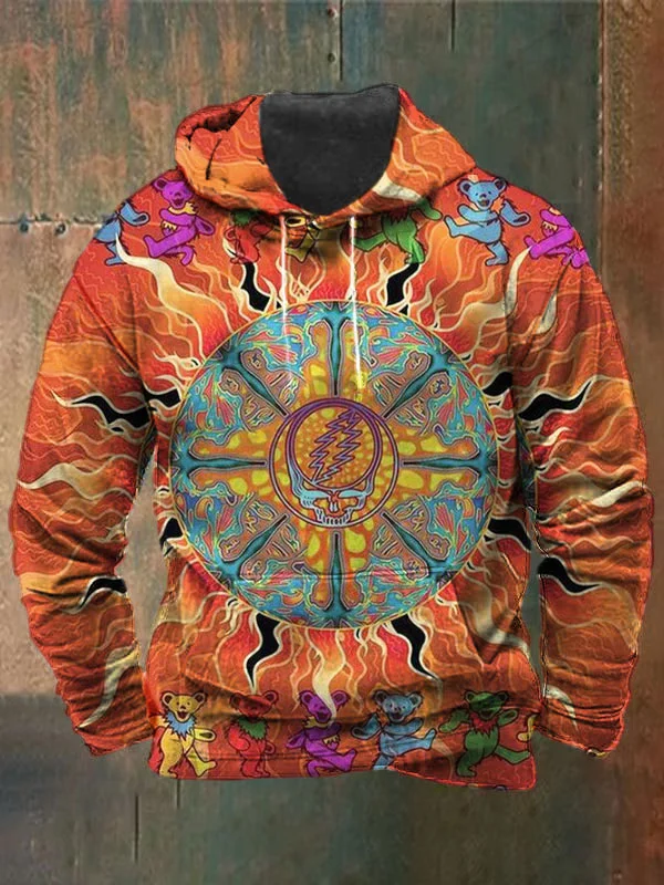 Unisex Skull Bear Print Heavyweight Hoodies