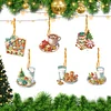 (US Local)6pcs Xmas Food  DIY Diamond Painting Art Pendant Wall Door Decoration