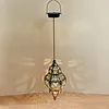 Solar Lantern Outdoor Garden Hanging Light Iron Hollow Design