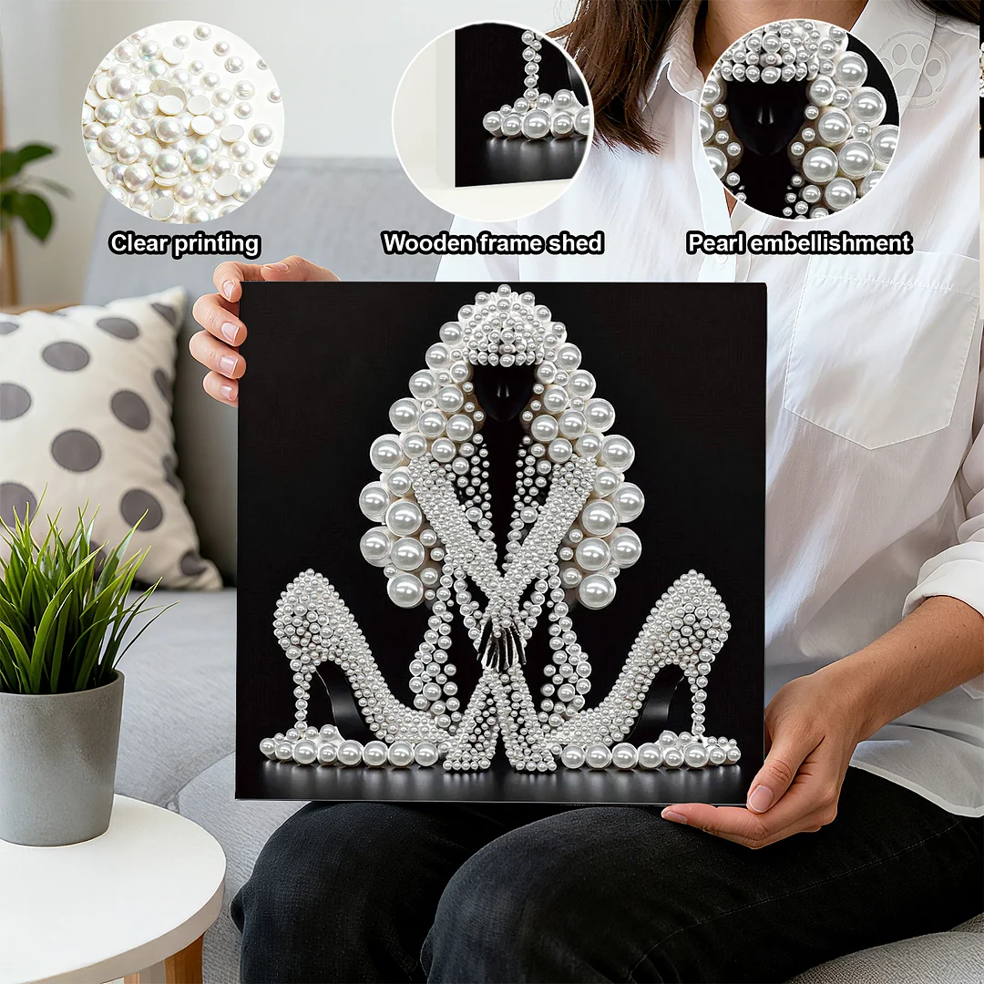 Elegant Lady - DIY Pearl Diamond Art Kit With Frame 30*30cm