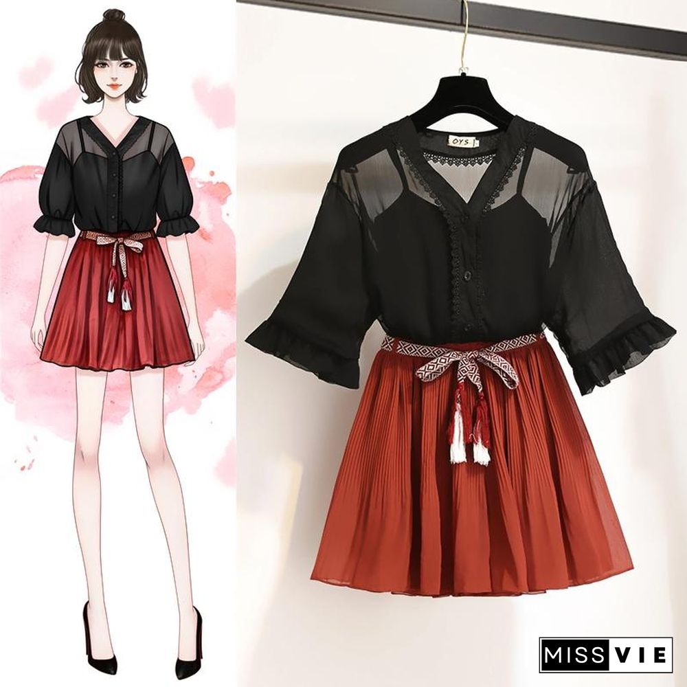 Elegant Chiffon Three-Piece Set P11346