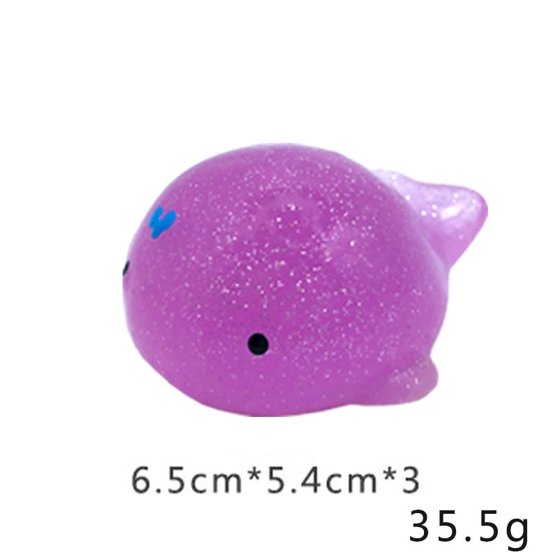 Large Gold Powder Ball Creative Cute Pet Animal Soft Glue Sticky Vent Ball Pinch Music Decompression Toy