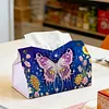 Purple Butterfly DIY PULeather Diamond Painting Tissue Box for Adults Beginners Gem Art Painting Napkin Holder for Living Room Bedroom Bathroom Table Decor