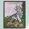 >SALE<Full Embroidery Eco-cotton Thread 14CT Printed White Tiger Cross Stitch 41x51cm