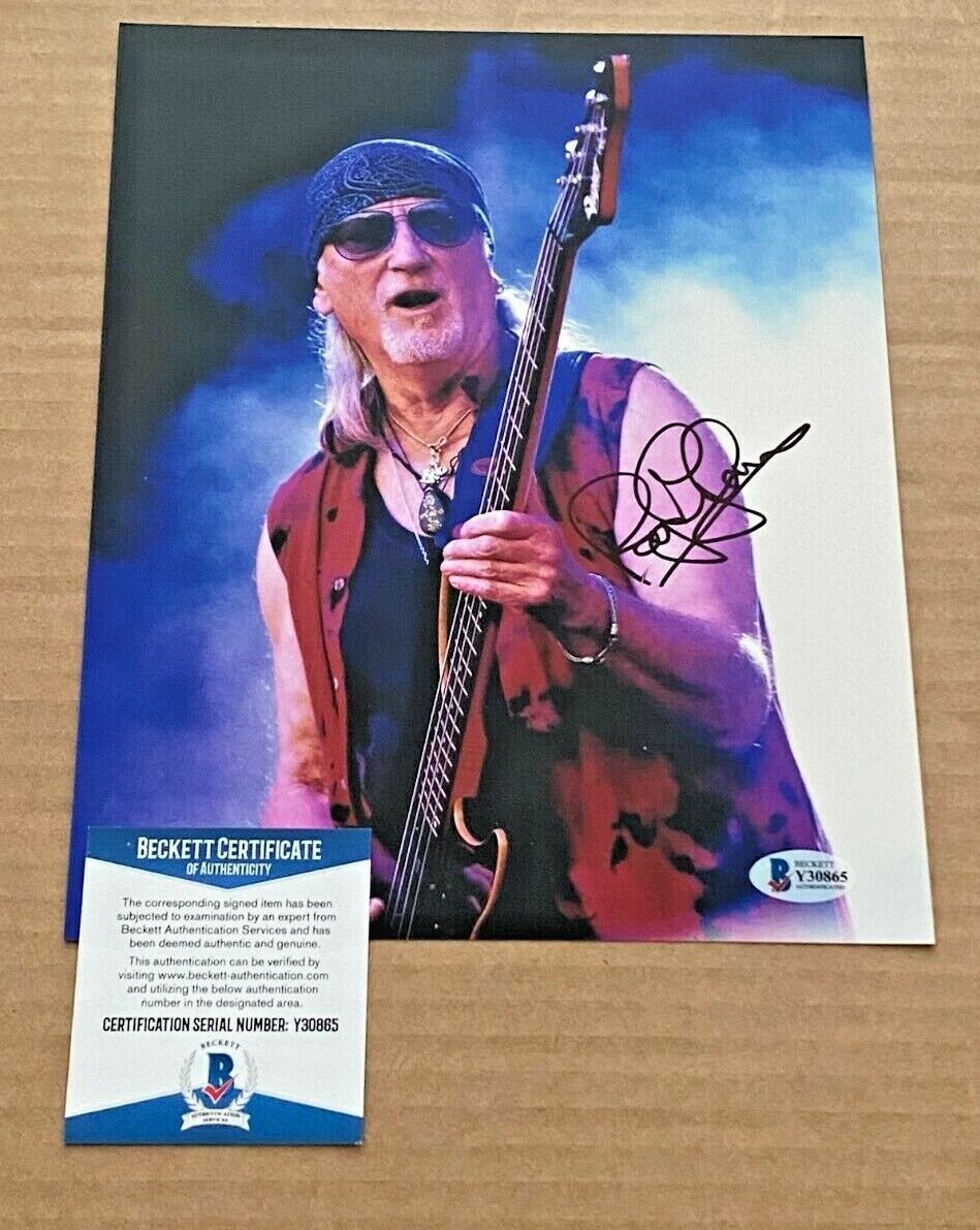 ROGER GLOVER SIGNED DEEP PURPLE 8X10 Photo Poster painting BECKETT CERTIFIED #3