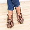 Women Spring Ankle Boots Sexy Leopard Casual Plus Size Shoes