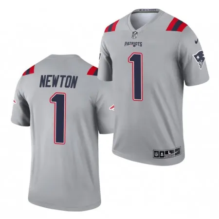 Men's New England Patriots #1 Cam Newton 2021 Gray Inverted Legend Stitched Jersey