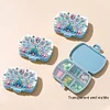 (US Local)5D DIY Diamond Painting Dot Pill Case Diamond Art Pill Storage Box (Peacock)