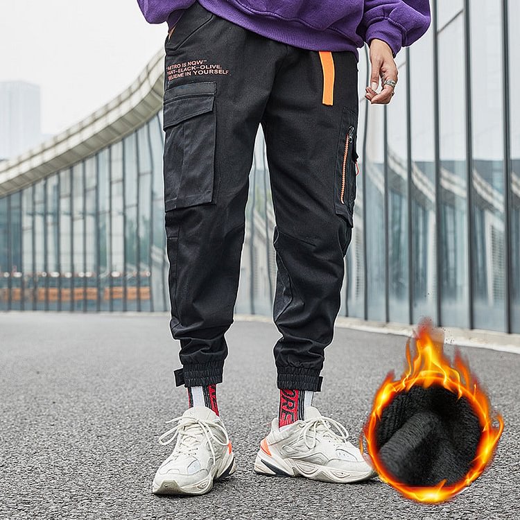 Men's Clothing Winter plus Size Loose Retro Sports Leisure Warm Trousers Men's Cargo Pant