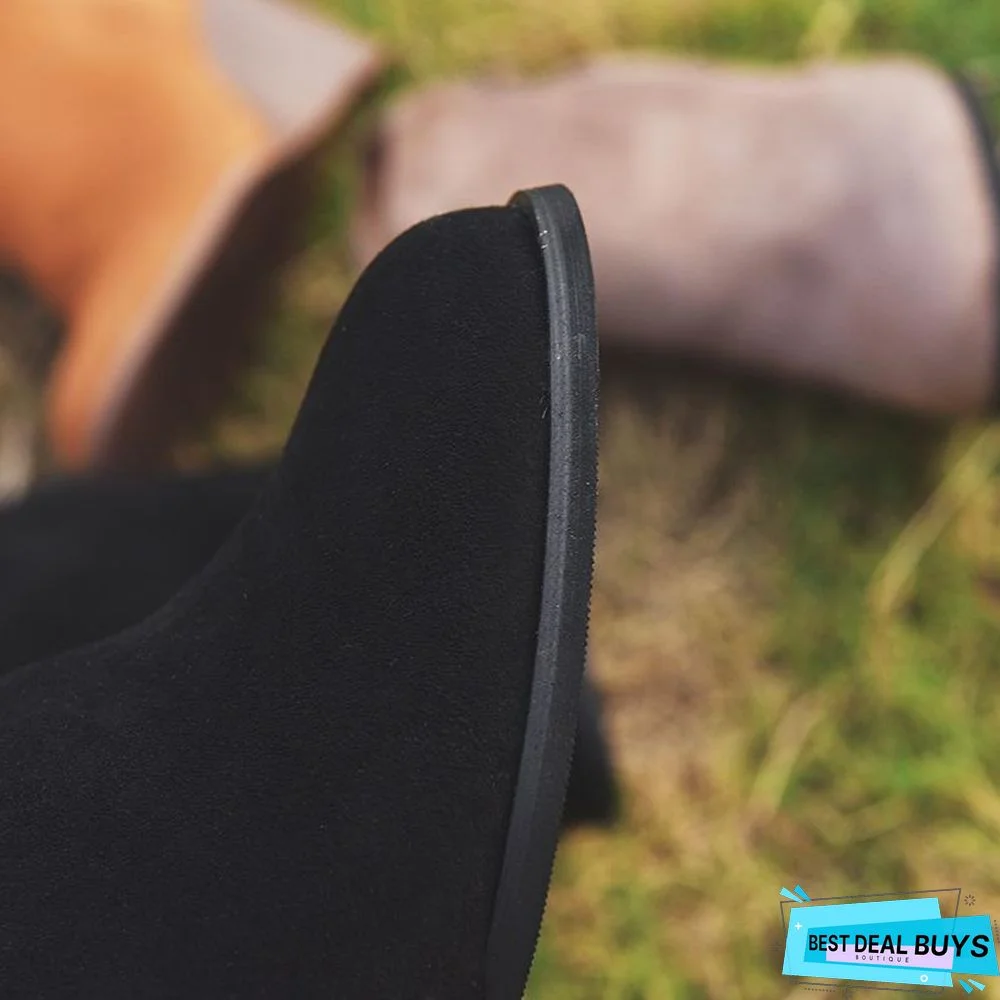 Wedge Fashion Side Zipper Ankle Boots