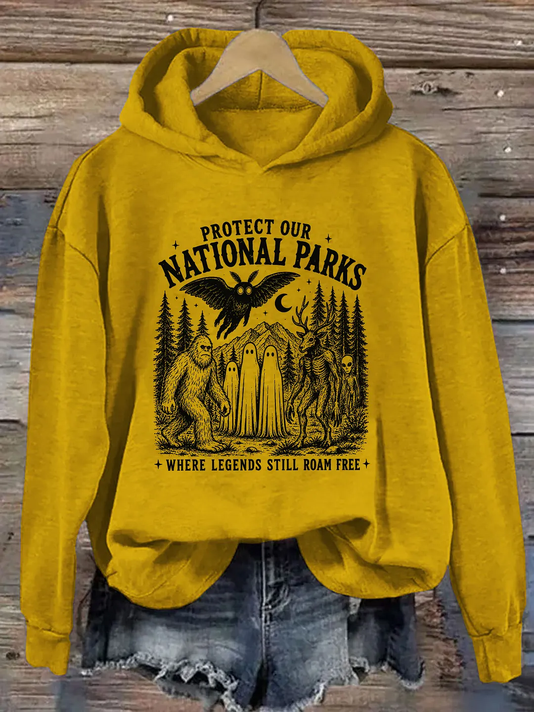 Protect Our National Parks Bigfoot Cryptid Nature Hoodie