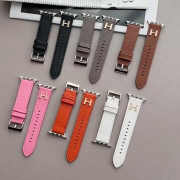 Herm&egrave;s Genuine Leather Apple Watch H-label Replacement Strap iWatch Band