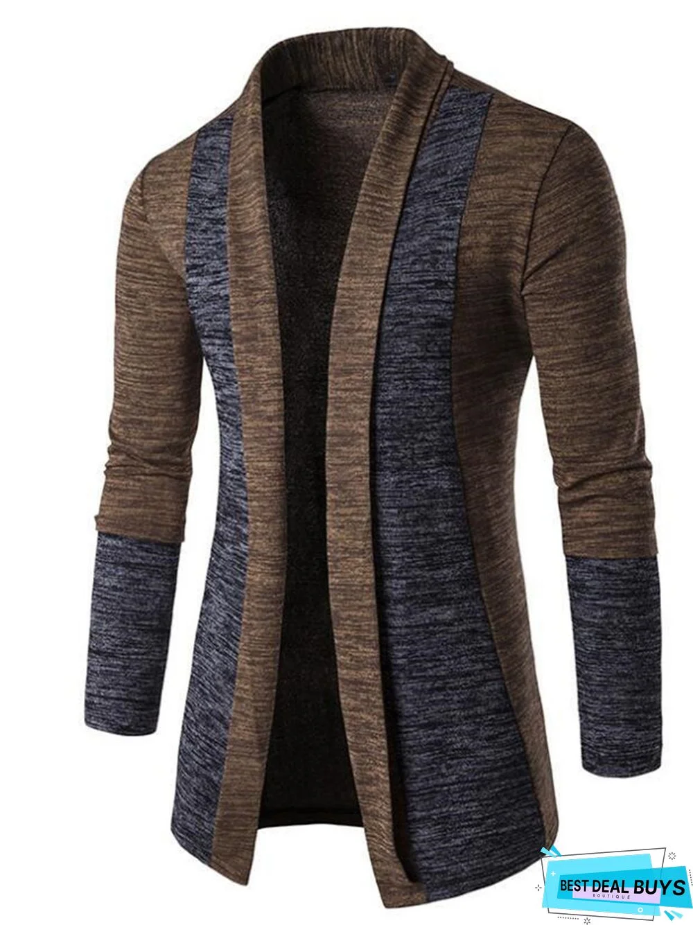 Men's Panels Contrast Knit Sweater Cardigan