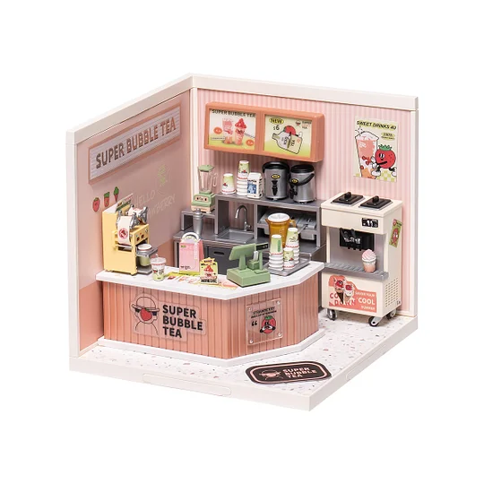 Rolife Super Creator Double Joy Bubble Tea Plastic DIY Miniature House Kit DW006 | Robotime Australia