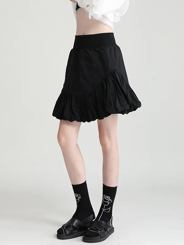 Urban Minimalist Black White High Waisted Skirts