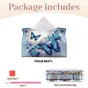 Blue Butterfly DIY PULeather Diamond Painting Tissue Box for Adults Beginners Gem Art Painting Napkin Holder for Living Room Bedroom Bathroom Table Decor