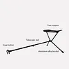 Folding Moon Chairs Footrest Telescopic Leg Rest Camping Chair Kit for Outdoor